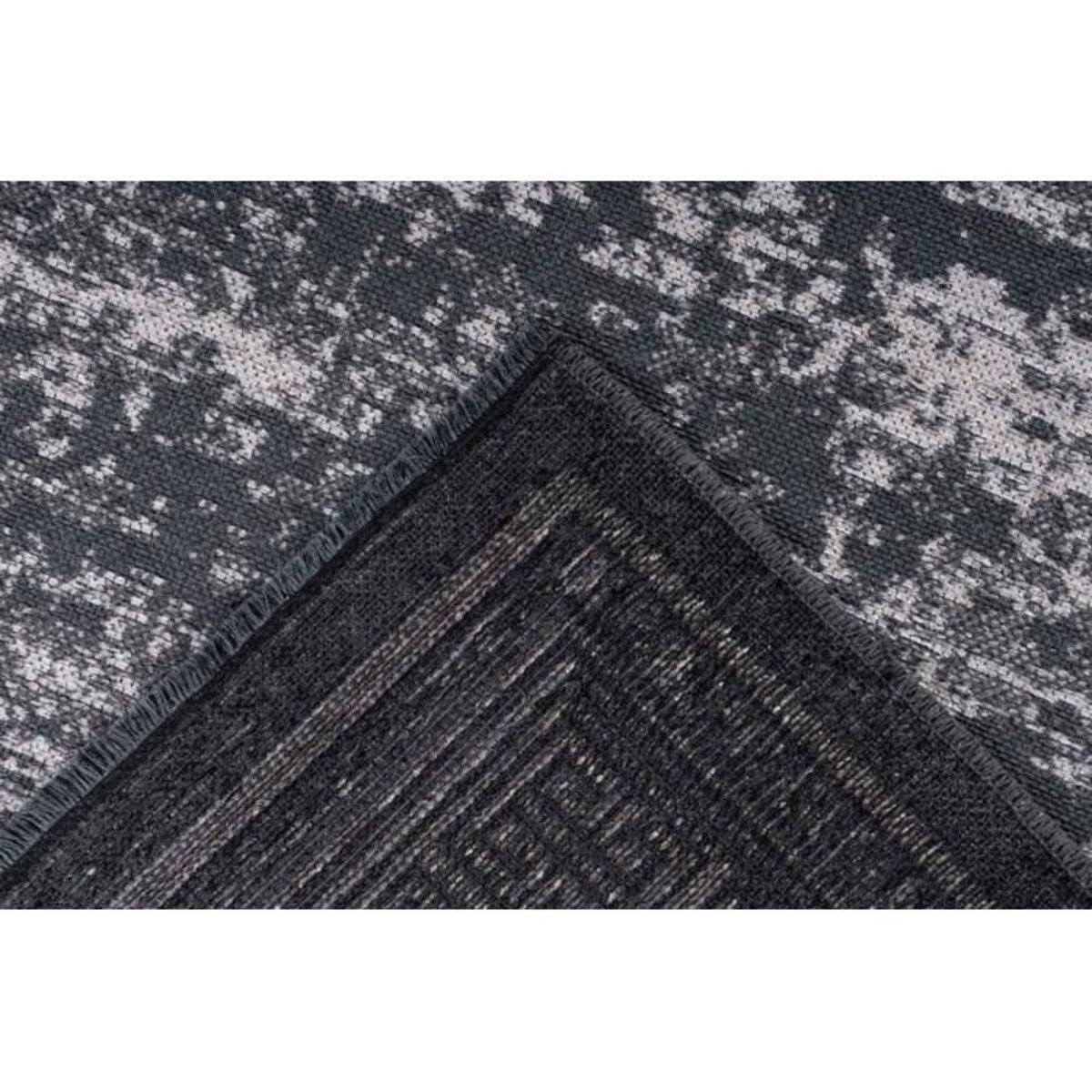 Paris Prix Tapis Tissé à Poils Plats Rétro  Kalevi  Gris