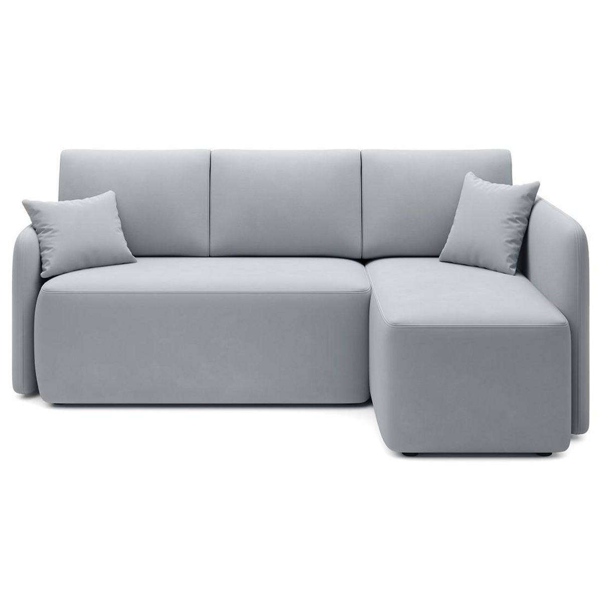 BEST MOBILIER Suzie - canapé d'angle droit 4 places convertible avec coffre en velours