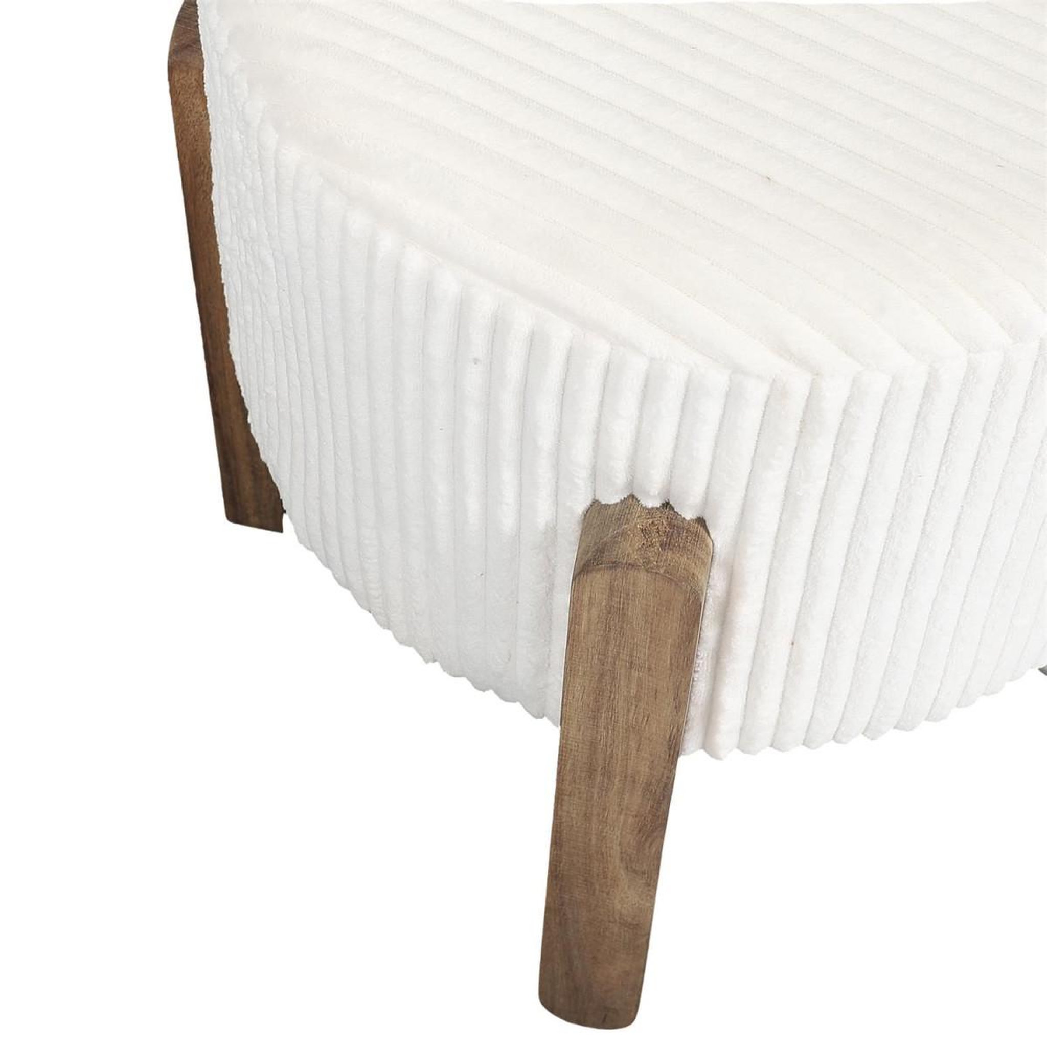 Voir la diapositive 2 : The Home Deco Factory Tabouret côtelé rond  scott  35cm beige