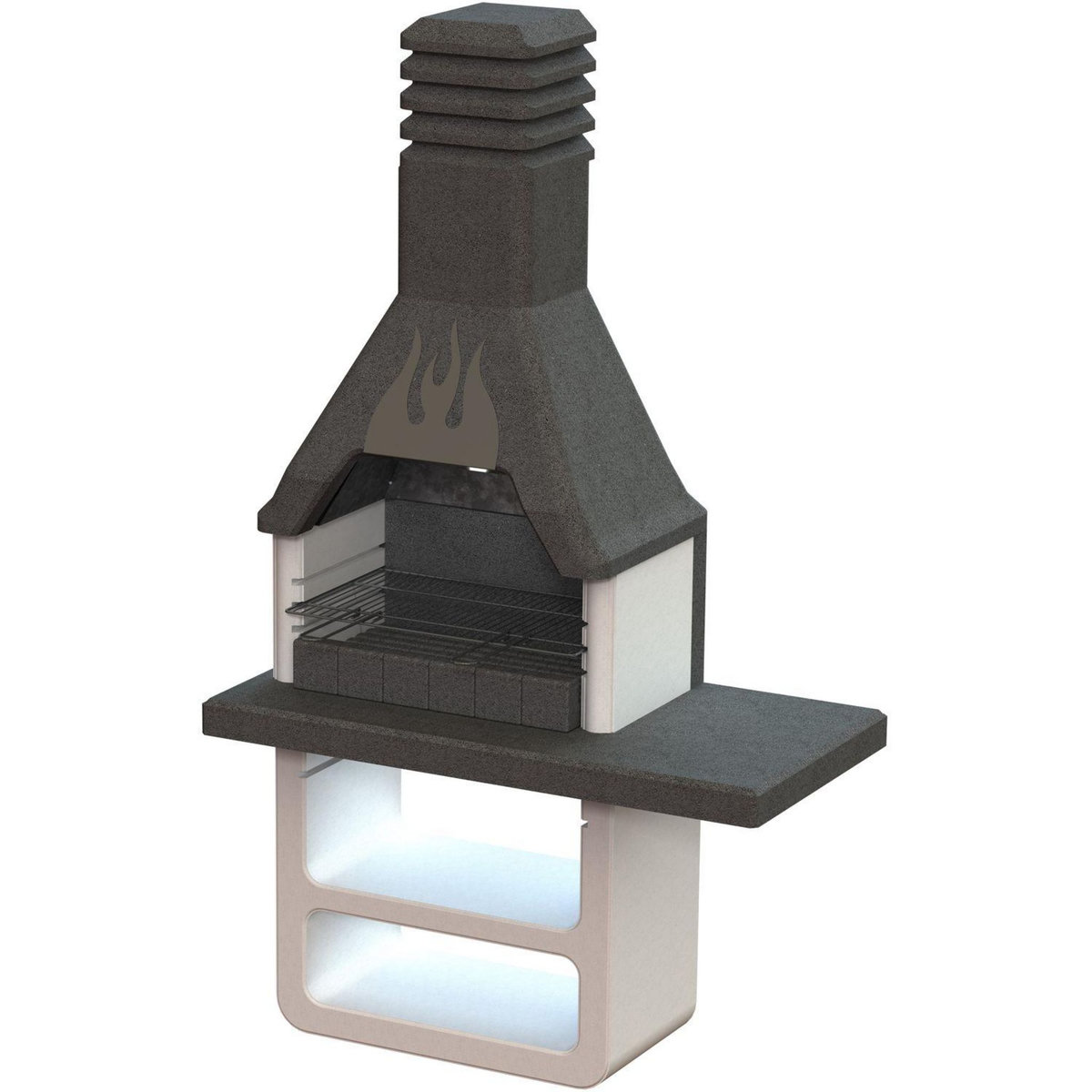 Sarom Barbecue fixe charbon - En béton allégé - PROMETEO