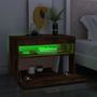 Voir la diapositive 4 : VIDAXL Meuble TV avec lumieres LED Chene fume 60x35x40 cm