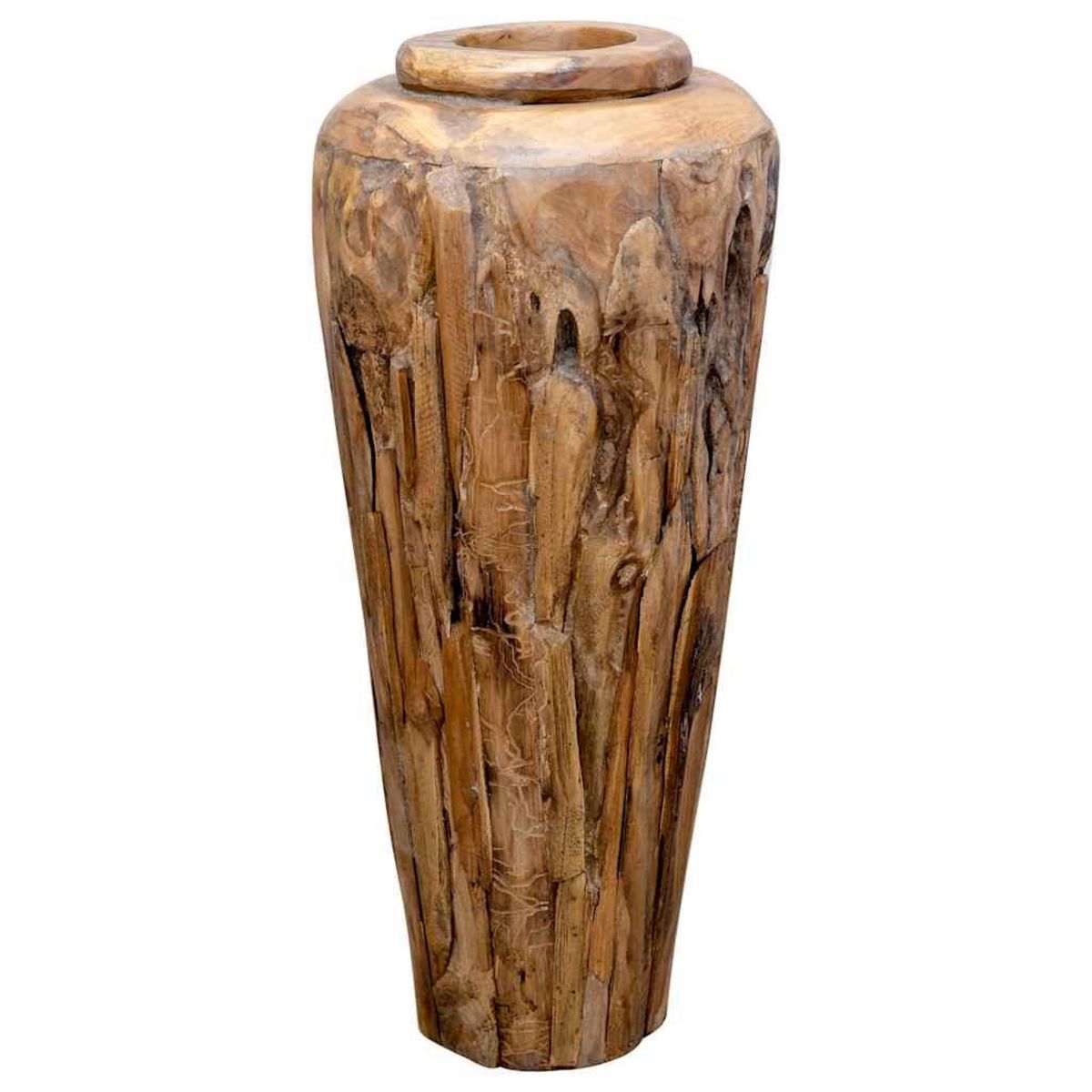 VIDAXL Vase de decoration 40 x 100 cm Bois de teck solide