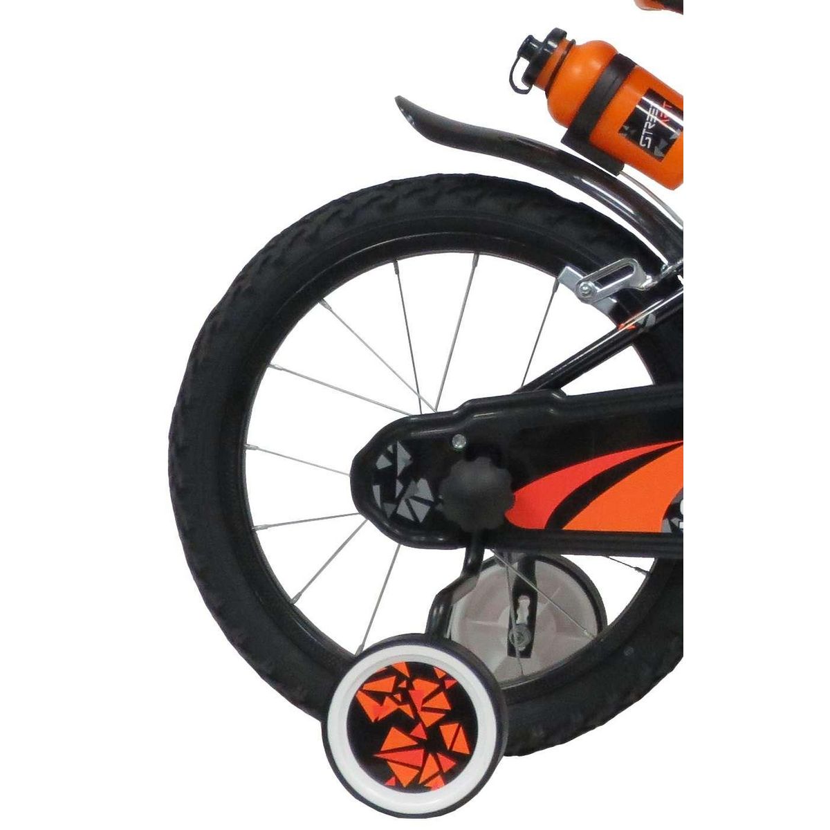 Vélo enfant - Modèle 16'' Street Art  pour enfant de 105/120 cm avec stabilisateurs à molettes - Plaque décorative avant - Porte bidon - 2 freins