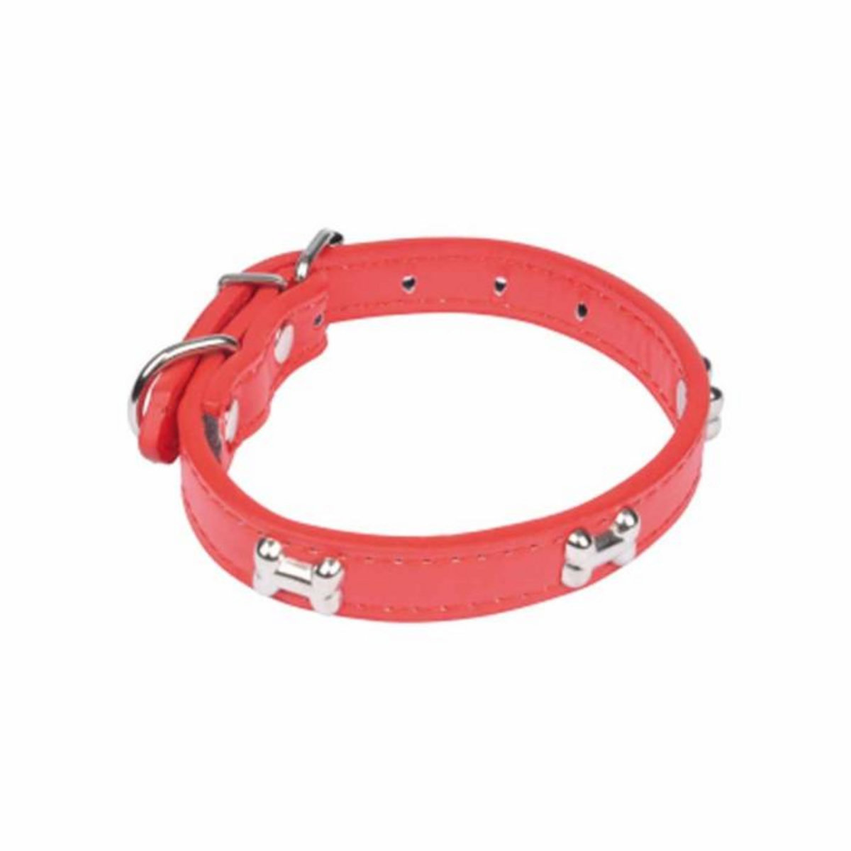 Paris Prix Collier Fantaisie pour Chien  Os  35cm Rouge
