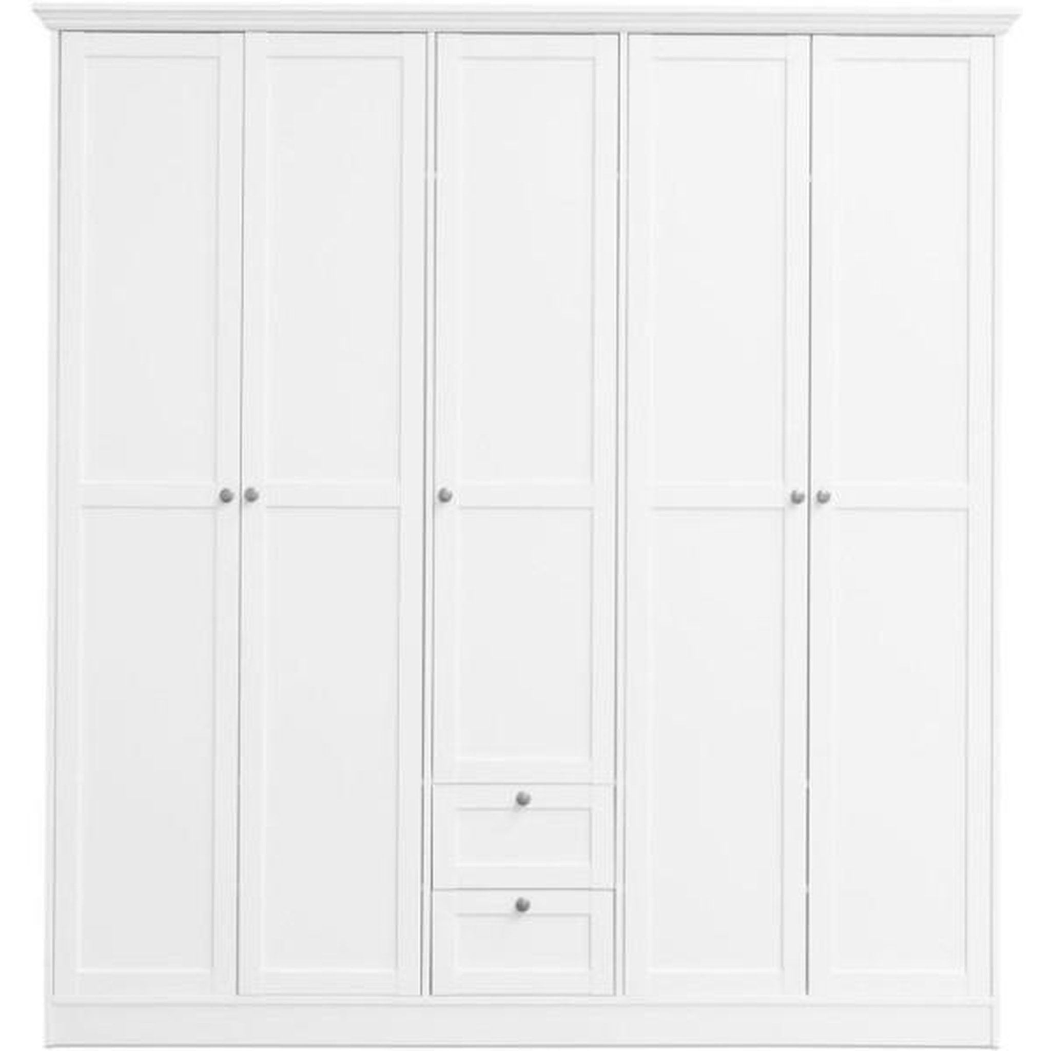 Voir la diapositive 2 : MARKET24 Armoire de chambre - LANDWOOD 19 - Blanc - 5 portes - 187 x 67 x 200 cm