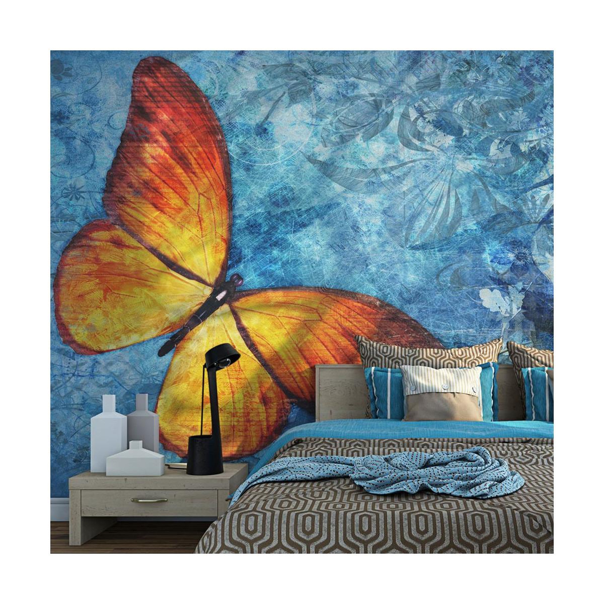 Paris Prix Papier peint  fiery butterfly. Coloris disponibles : Multicolore