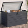 Voir la diapositive 2 : ID MARKET Coffre de rangement métal verrouillable gris anthracite pour jardin 350L 120x62,5x63 cm