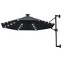 Voir la diapositive 2 : VIDAXL Parasol mural de jardin avec LED 300 cm anthracite