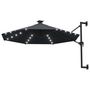 Voir la diapositive 2 : VIDAXL Parasol mural de jardin avec LED 300 cm anthracite