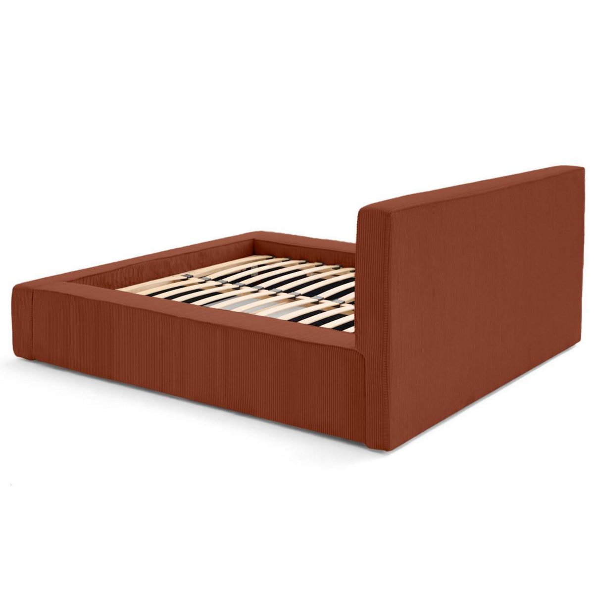 BEST MOBILIER Topaze - lit coffre - 160x200 cm - sommier inclus - velours côtelé