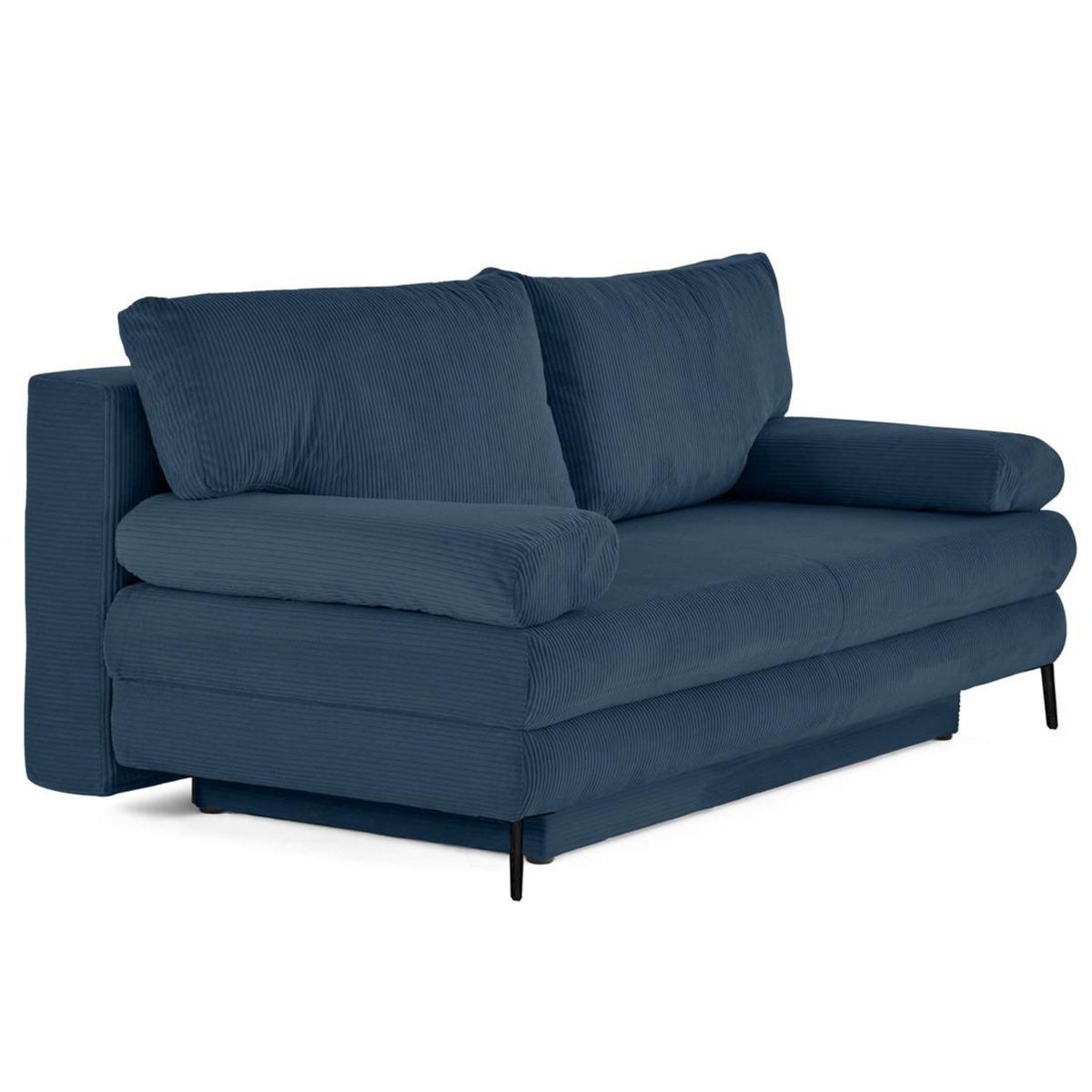 BEST MOBILIER Elton - canapé 3 places convertible avec coffre en velours côtelé