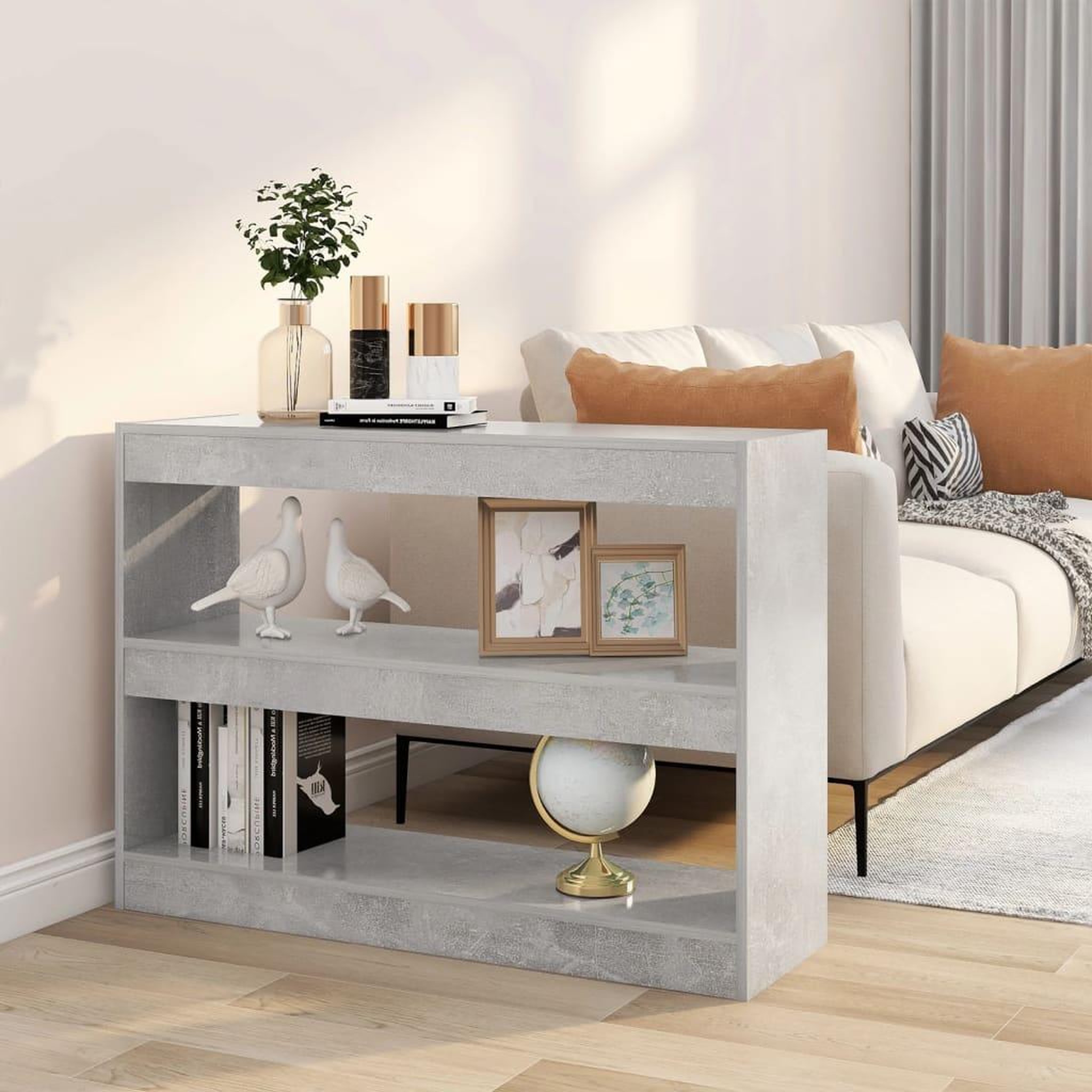 VIDAXL Bibliotheque/Separateur de piece Gris beton 100x30x72 cm