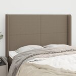 VIDAXL Tete de lit avec oreilles Taupe 147x16x118/128 cm Tissu