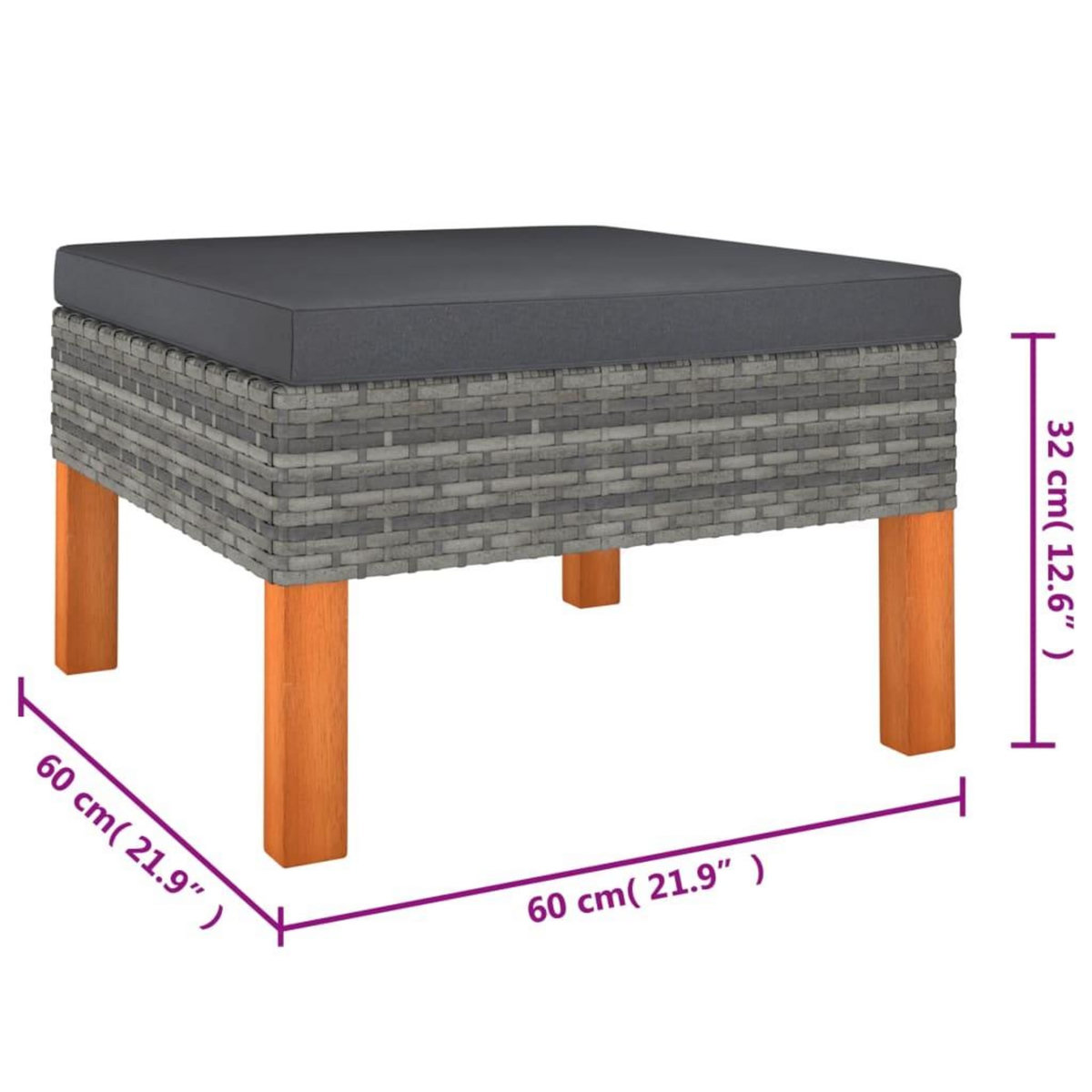 VIDAXL Salon de jardin 6 pcs avec coussins Resine tressee Gris