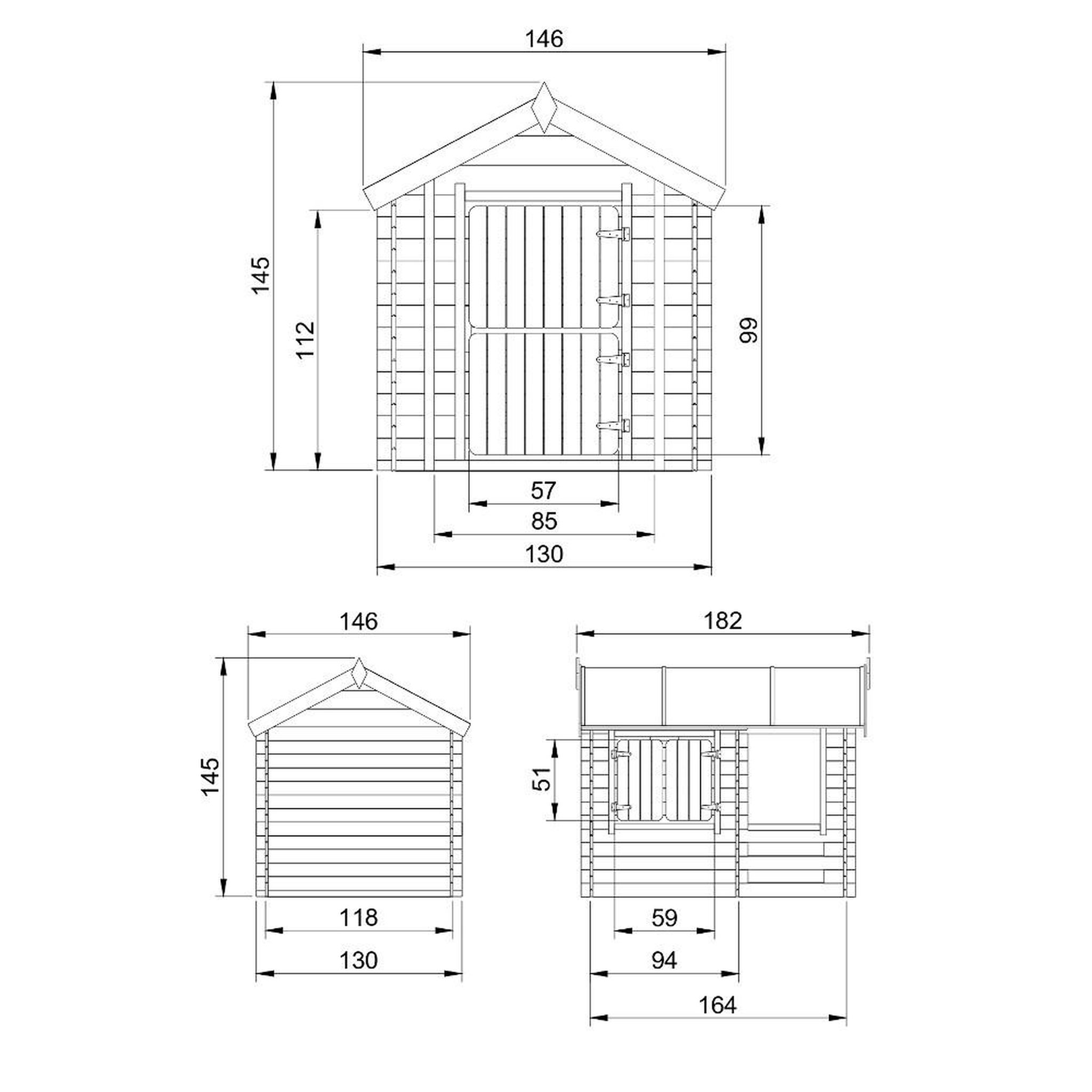 Voir la diapositive 5 : TIMBELA Maison en bois pour enfants - maison de jeux pour l'extérieur 182x146xh145cm/1.1m2 m501