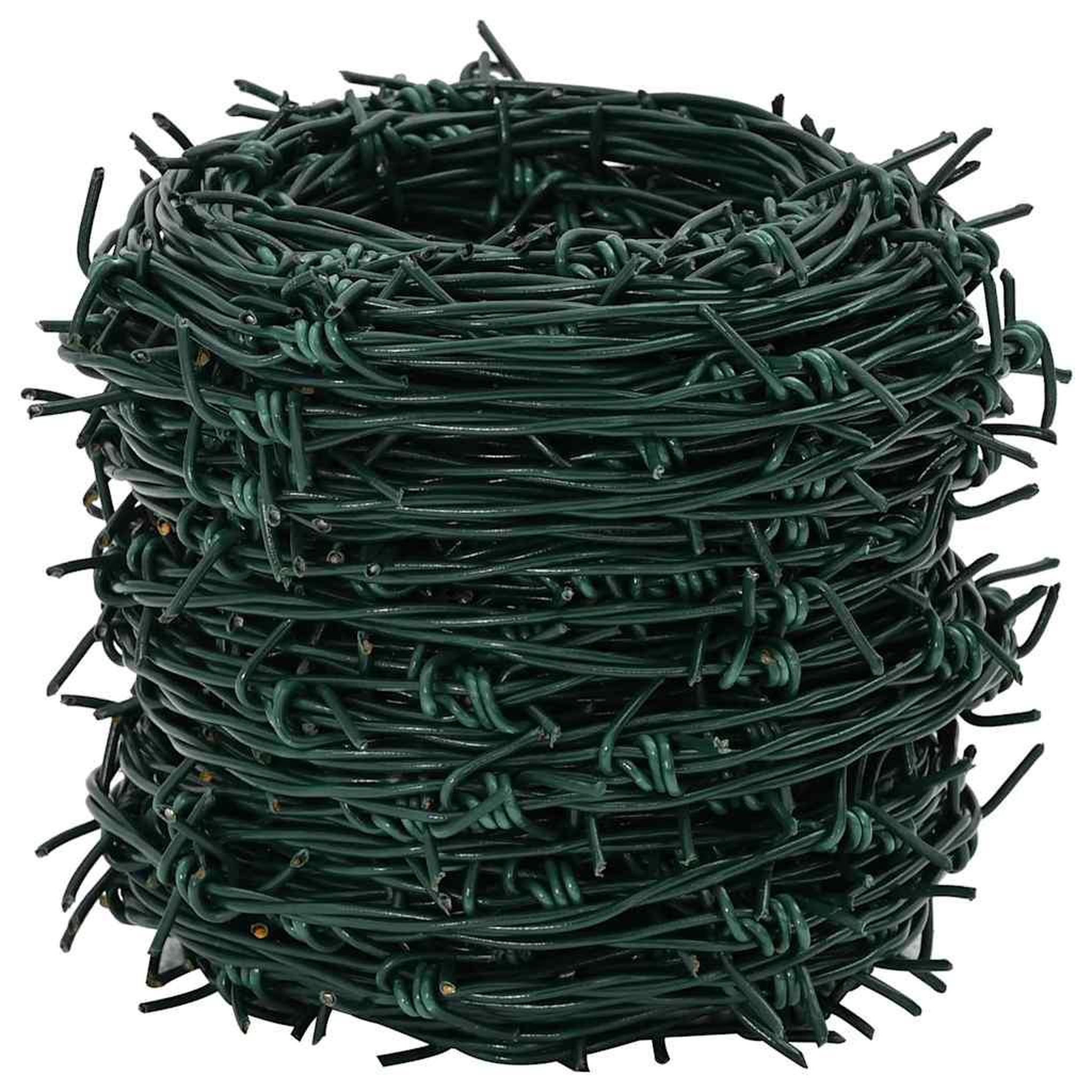Voir la diapositive 3 : VIDAXL Fil de fer barbele d'enchevetrement rouleau vert 100 m
