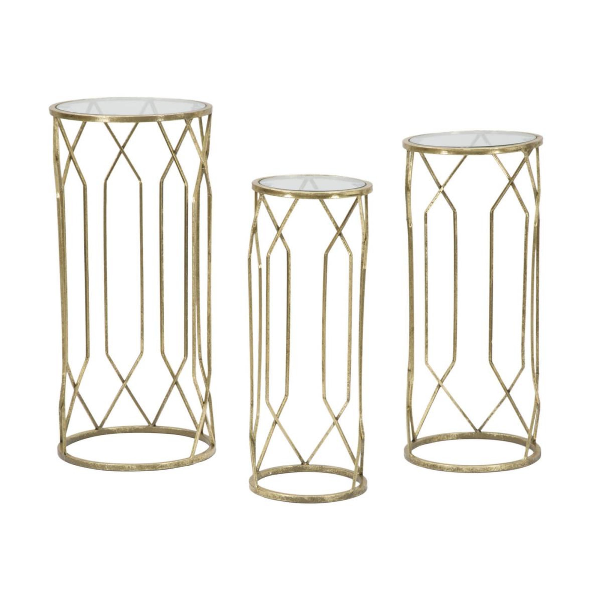 Paris Prix Lot de 3 tables d'appoint  tunis  71cm or