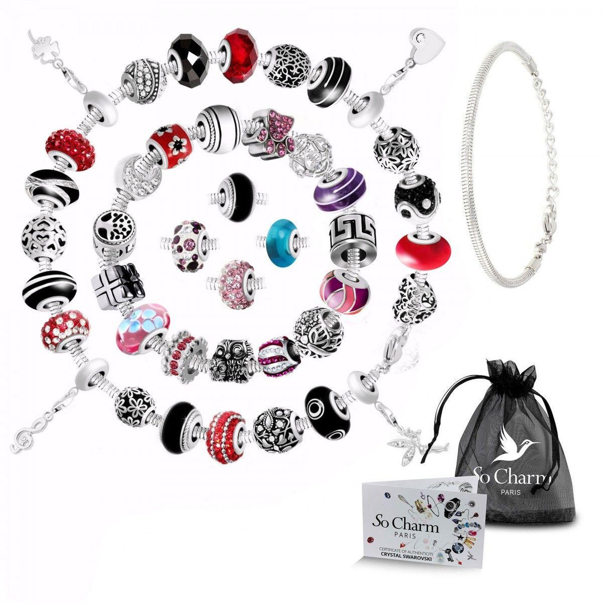 SC CRYSTAL Box mensuelle SC Crystal - 10 charms beads et son bracelet
