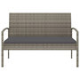 Voir la diapositive 3 : VIDAXL Banc de jardin avec coussin gris 105 cm resine tressee