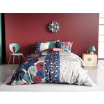 ATELIER DU COTON Parure housse de couette 100% coton 57fils , agueda. Coloris disponibles : Bleu