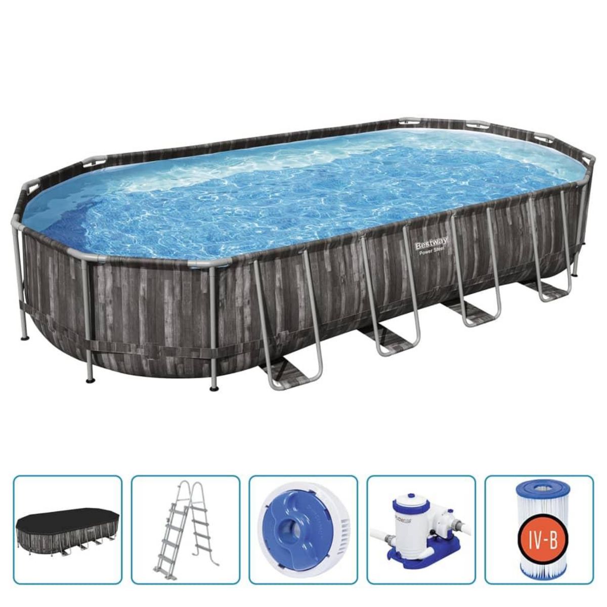 BESTWAY Bestway Ensemble de piscine ovale 7,32x3,66x1,22 m
