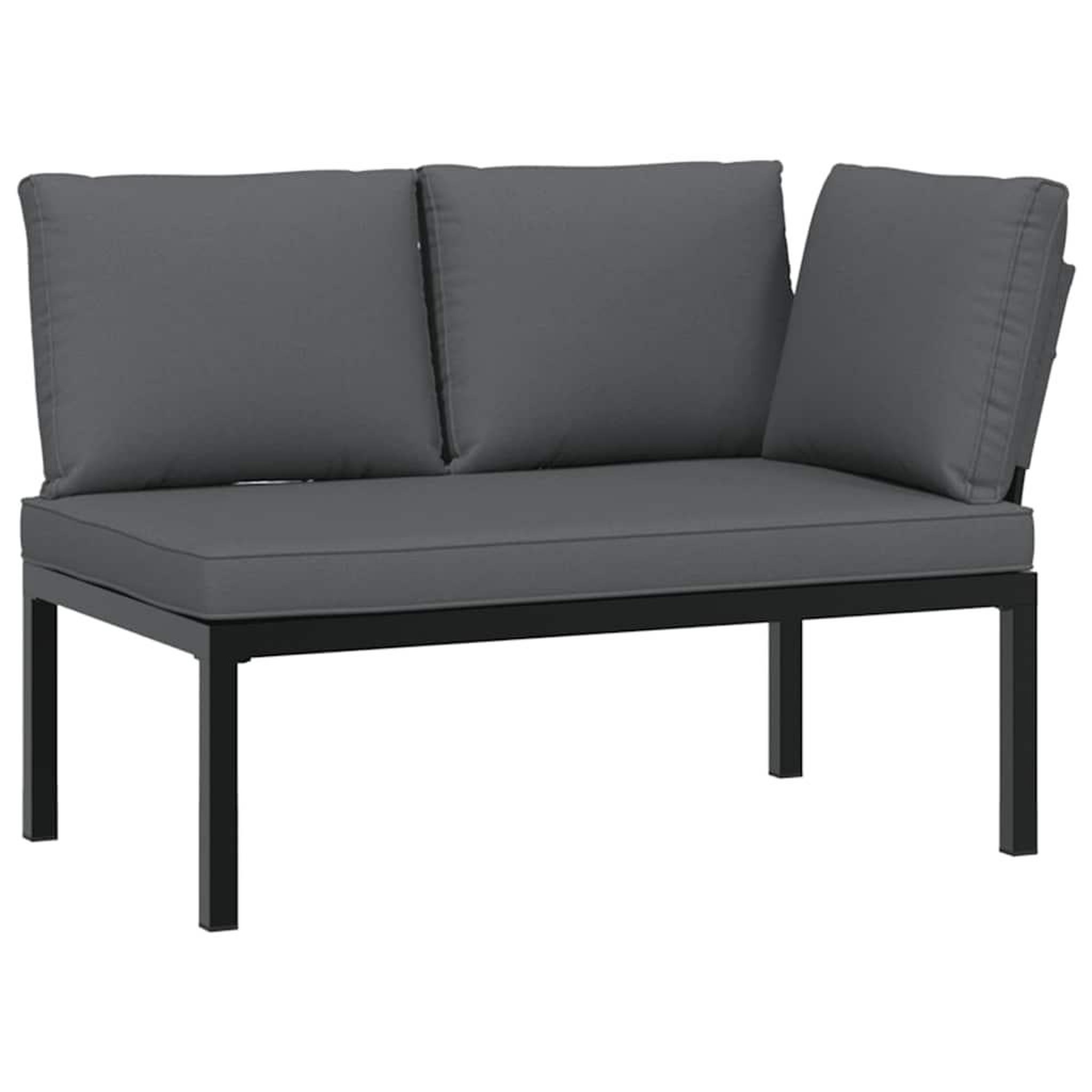 Voir la diapositive 3 : VIDAXL Salon de jardin 5 pcs avec coussins noir aluminium