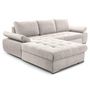 Voir la diapositive 6 : BEST MOBILIER Bianca - canapé d'angle gauche 4 places convertible avec coffre en tissu texturé