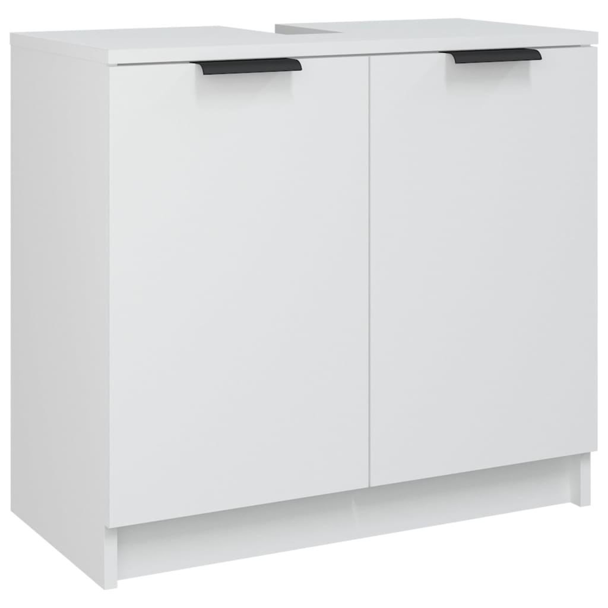Voir la diapositive 2 : VIDAXL Armoire salle de bain Blanc 64,5x33,5x59 cm Bois d'ingenierie