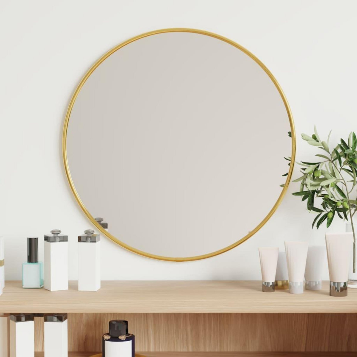 VIDAXL Miroir mural Dore Ø 40 cm Rond