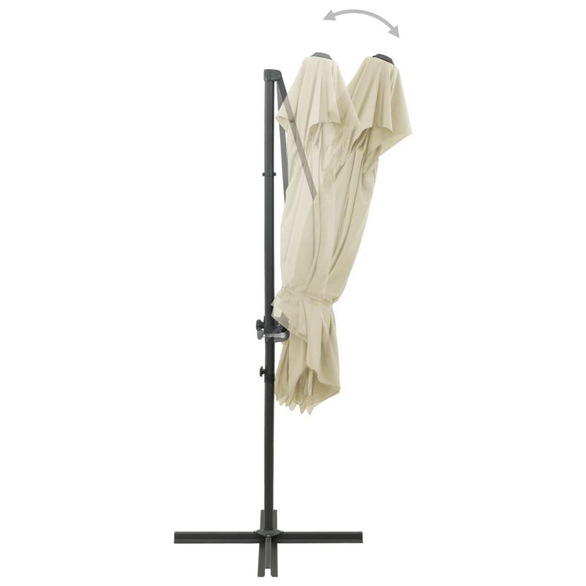 VIDAXL Parasol de jardin en porte-a-faux a double toit Sable 250x250cm