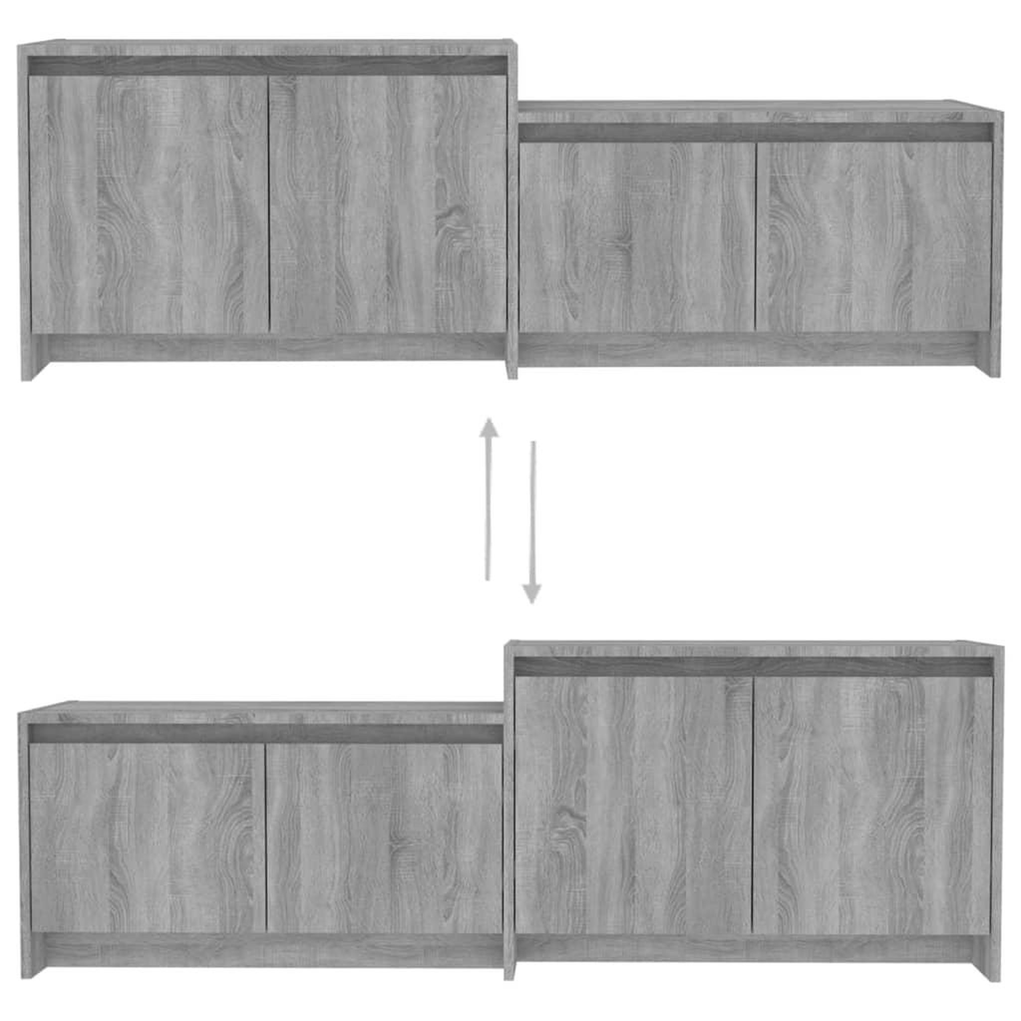 Voir la diapositive 5 : VIDAXL Meuble TV Sonoma gris 146,5x35x50 cm Bois d'ingenierie