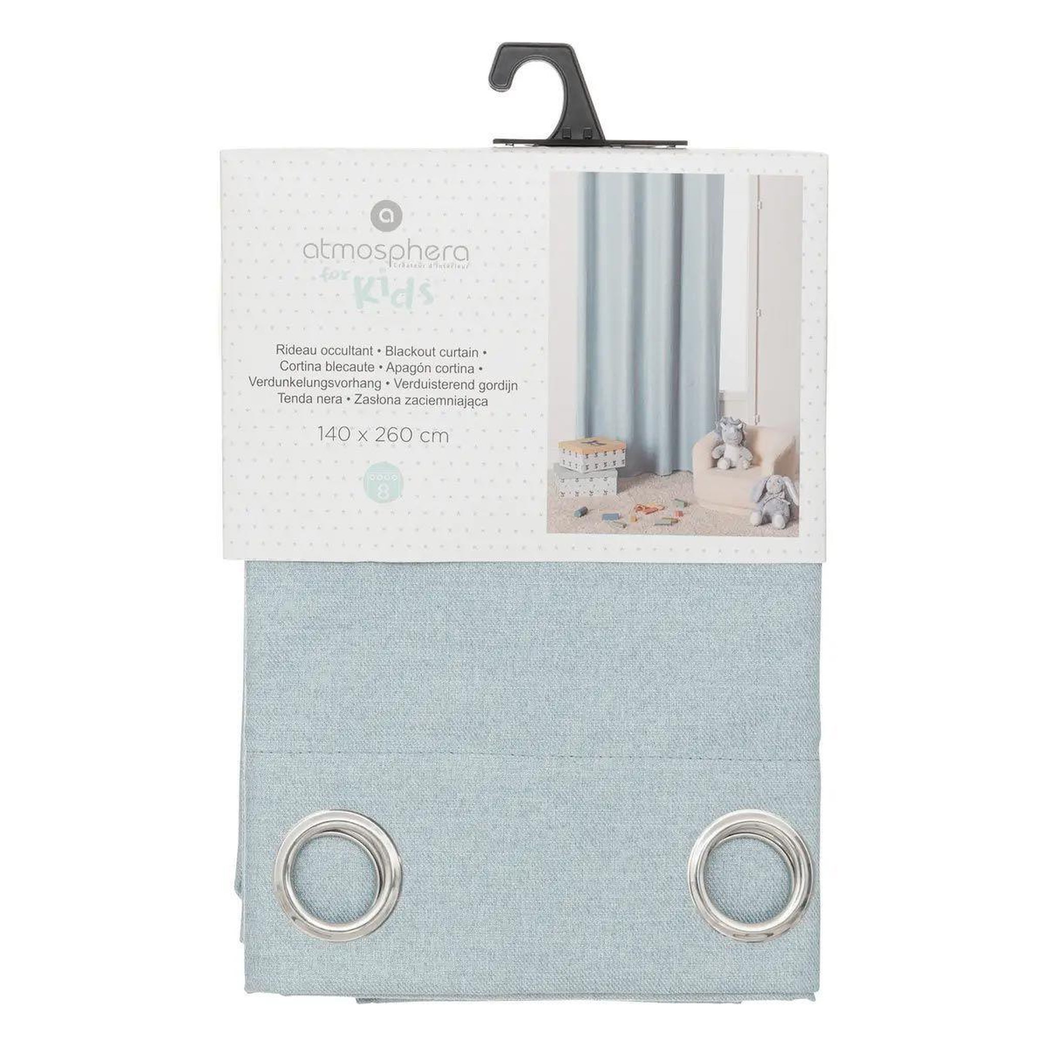 Voir la diapositive 3 : Atmosphera Kids Rideau occultant enfant  olen  140x260cm bleu