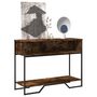 Voir la diapositive 1 : VIDAXL Table console chene fume 100x35x74,5 cm bois d'ingenierie