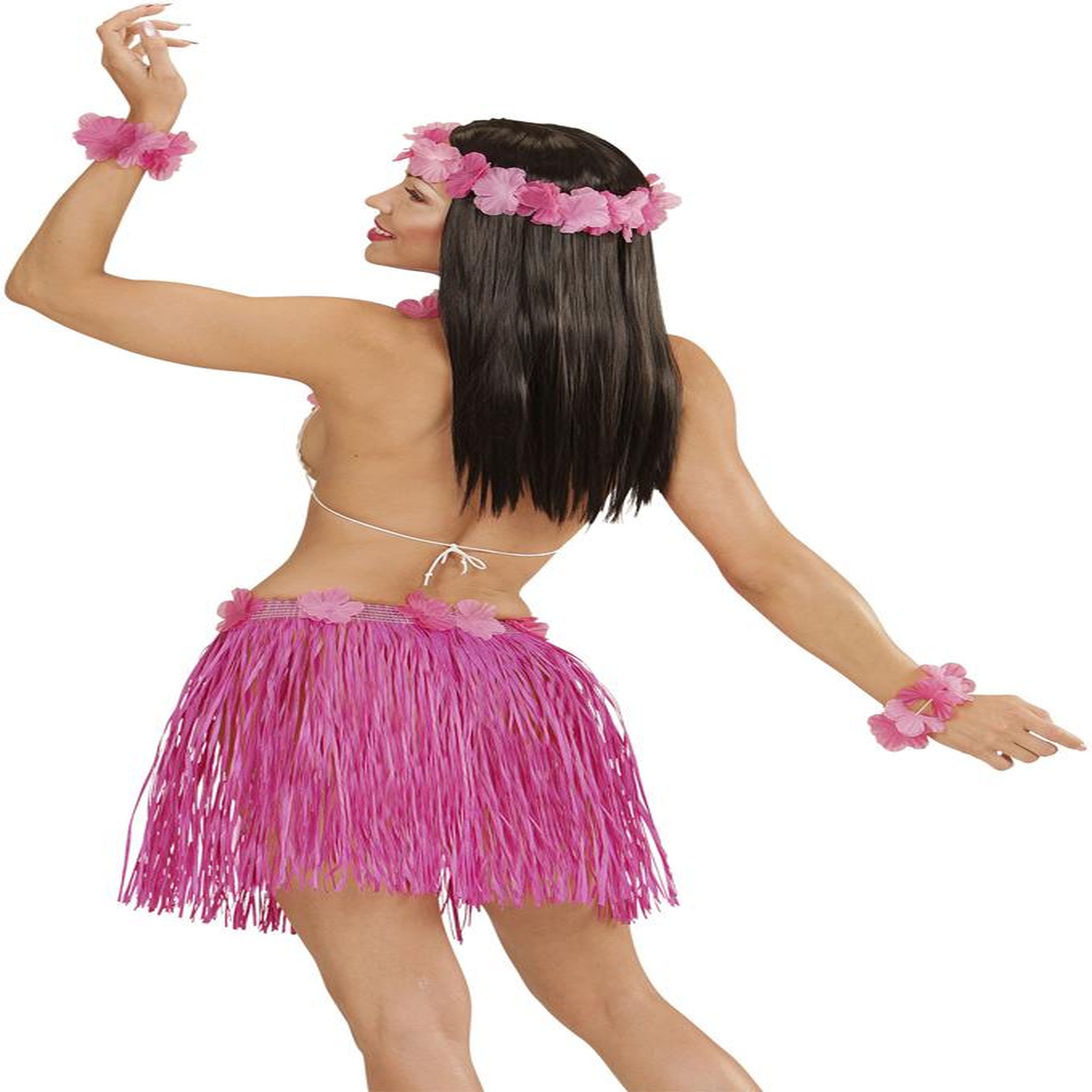 Voir la diapositive 2 : WIDMANN Kit Hawaï Rose - Adulte