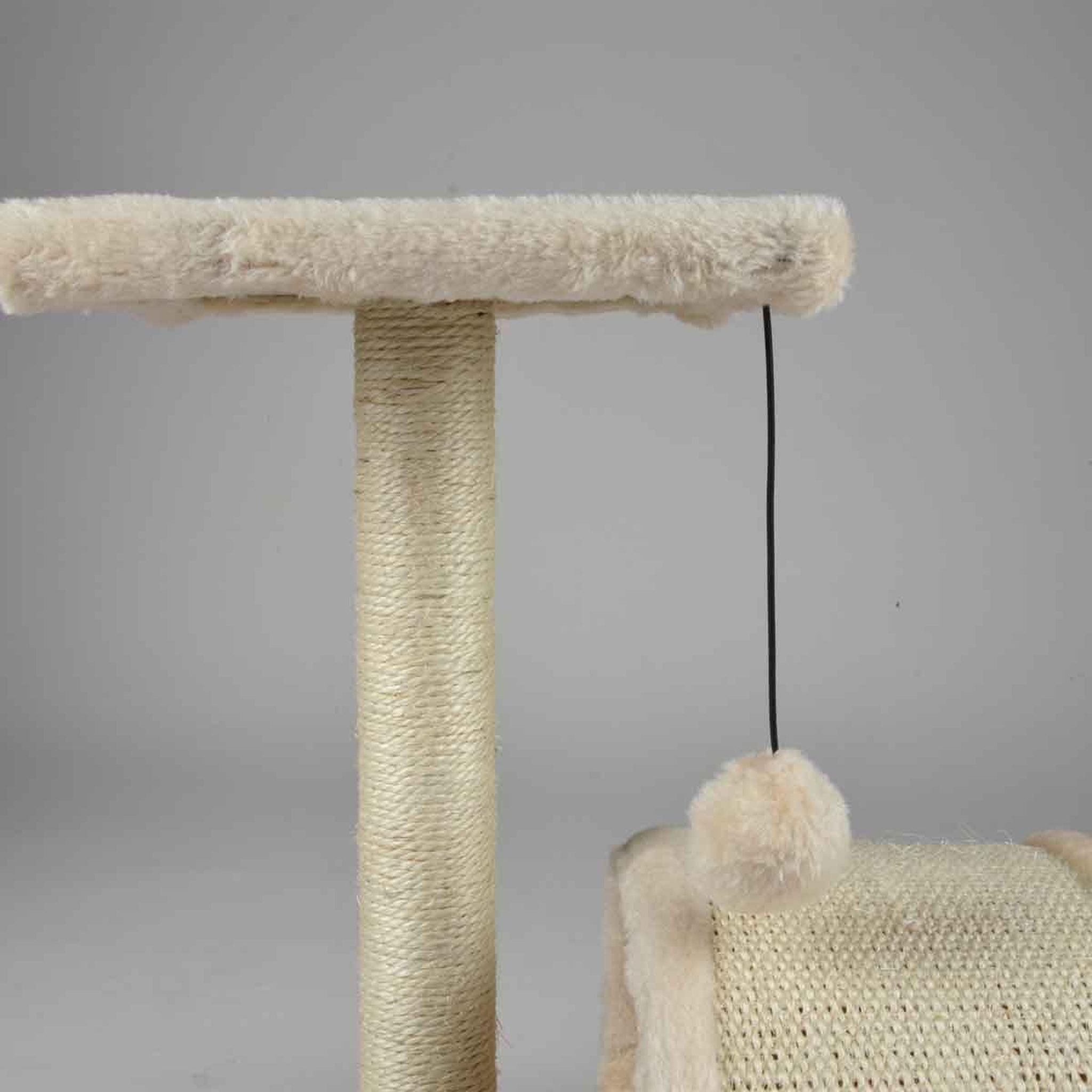 Voir la diapositive 4 : LOVE STORY Arbre à chat avec tunnel  1 plateforme  38cm écru