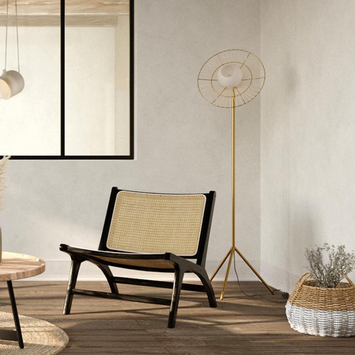 Rendez vous déco Lampadaire en métal doré 156 cm-Bandia