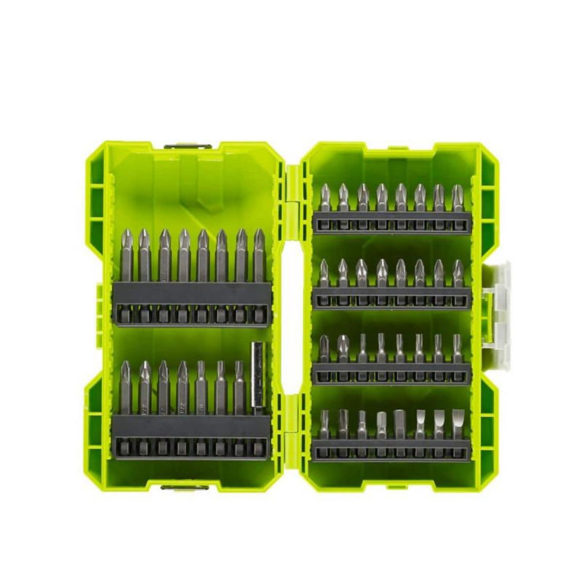 Ryobi Coffret antichocs empilable RYOBI 48 embouts de vissage mixtes - porte-embouts RAK48SSD