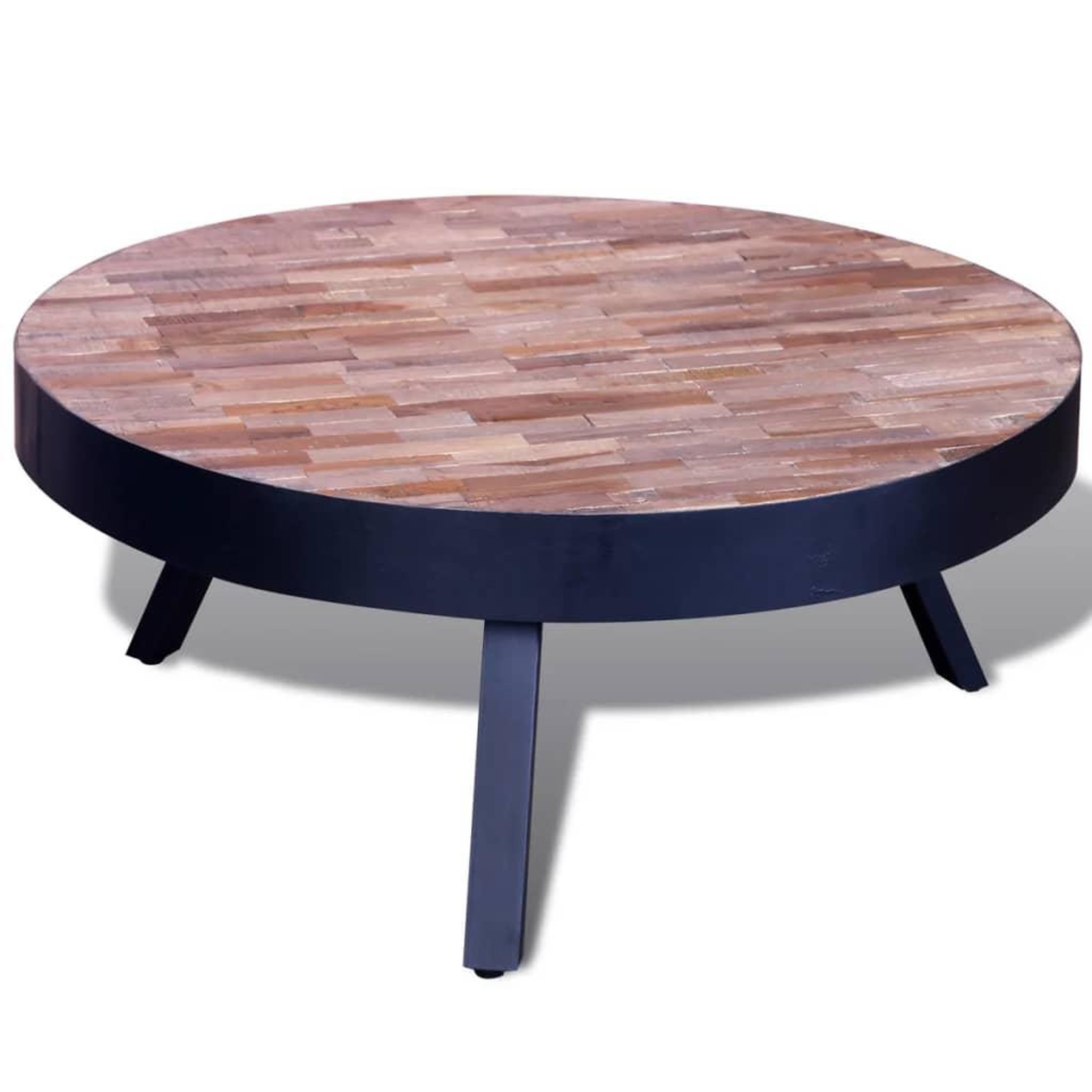 Voir la diapositive 4 : VIDAXL Table basse ronde bois de teck recycle