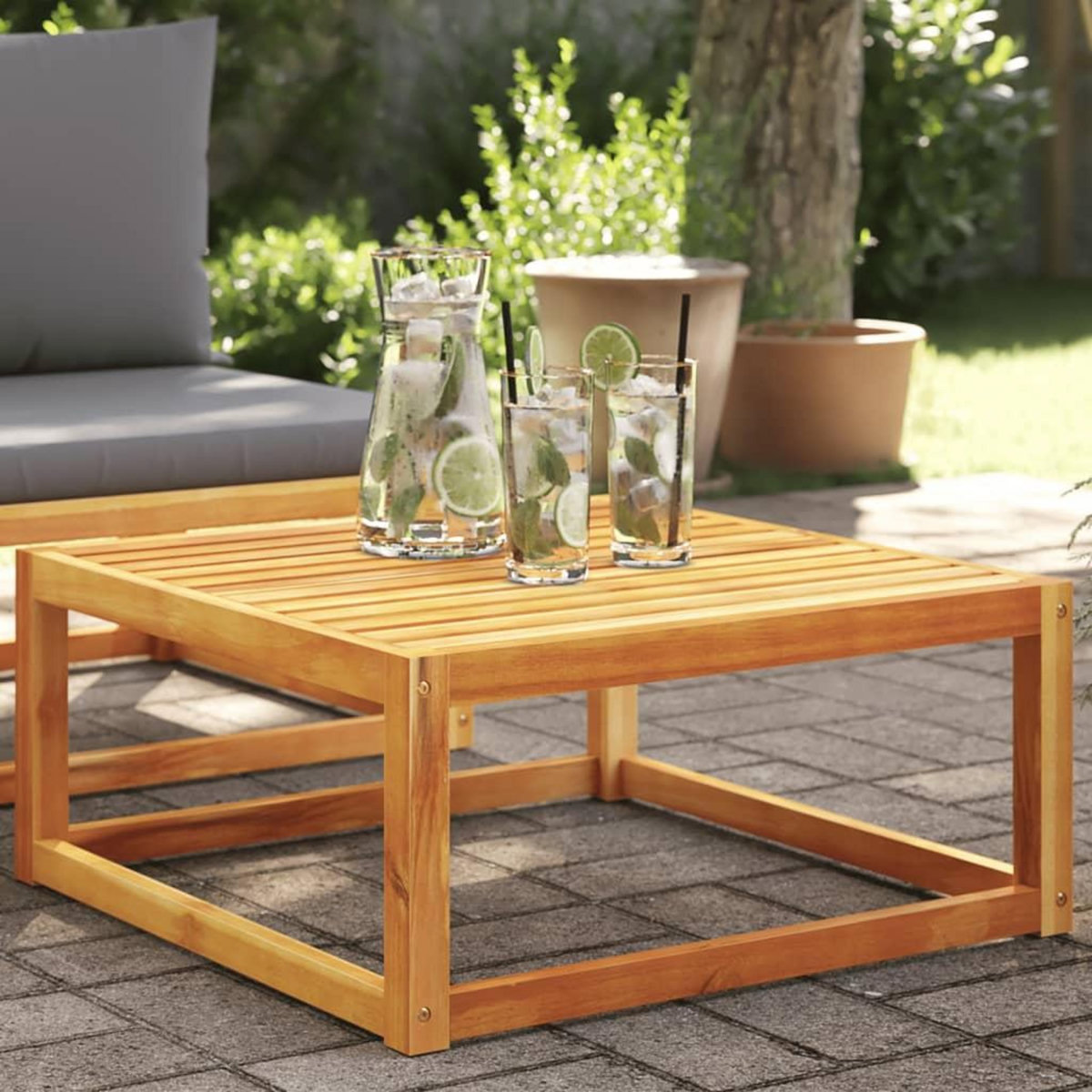 VIDAXL Table de jardin 65x65x29 cm bois massif d'acacia