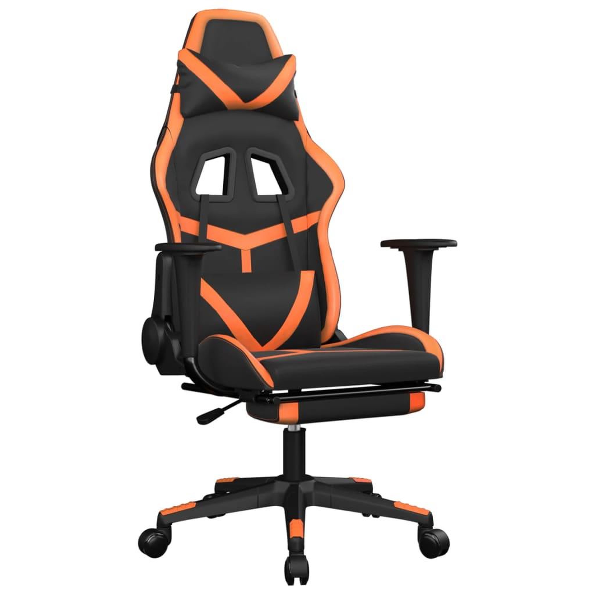 Voir la diapositive 2 : VIDAXL Chaise de jeu de massage et repose-pied Noir&Orange Similicuir