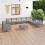 Voir la diapositive 1 : VIDAXL Salon de jardin 11 pcs Bois de pin massif Gris