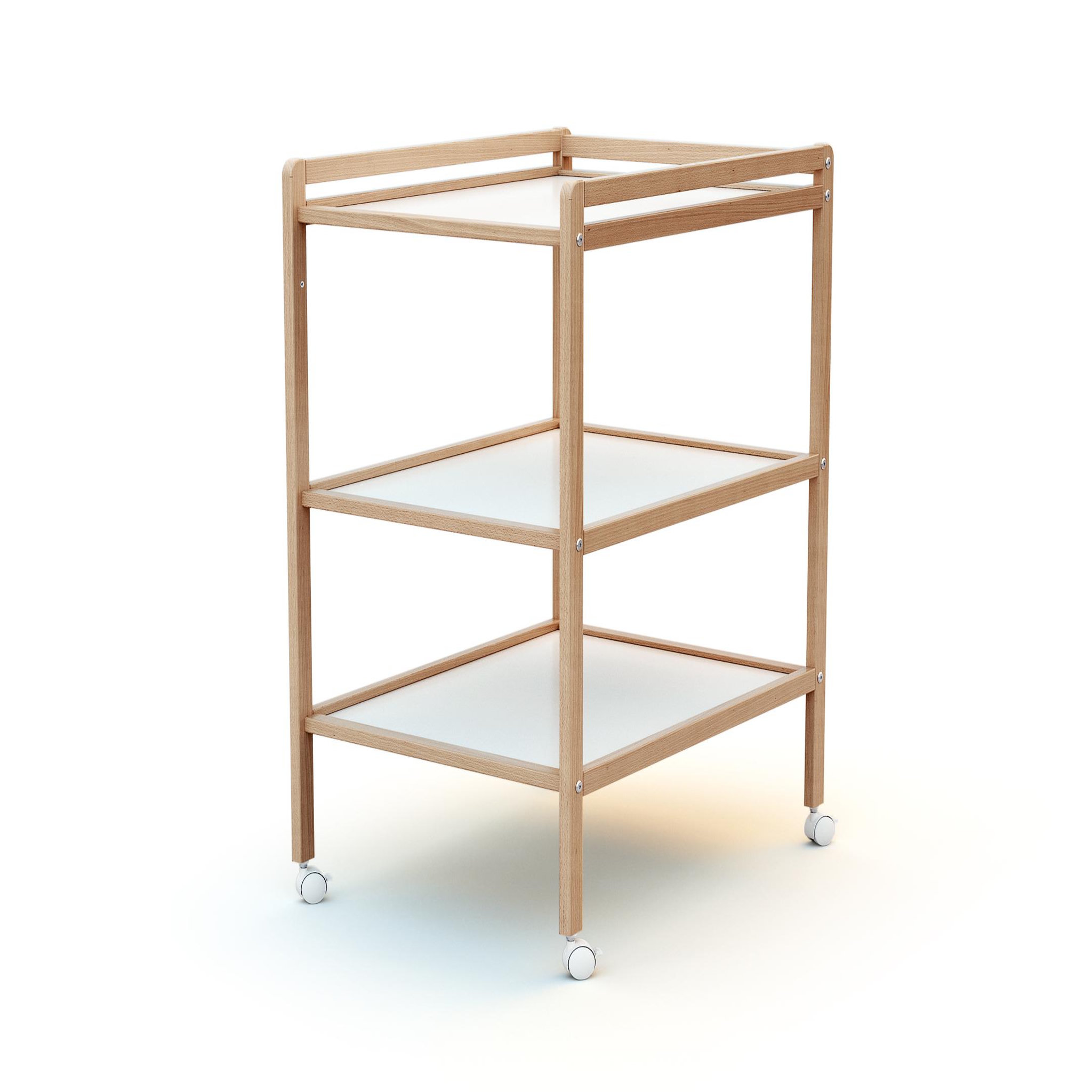 Voir la diapositive 2 : AT4 Table à langer 2 étagères ESSENTIEL en bois