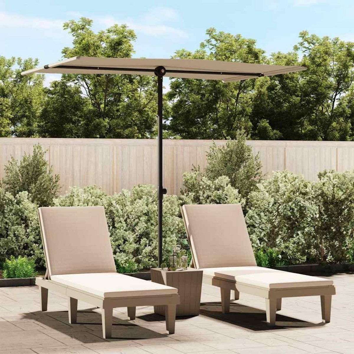 VIDAXL Parasol de jardin avec mat en aluminium 2x1,5 m Taupe
