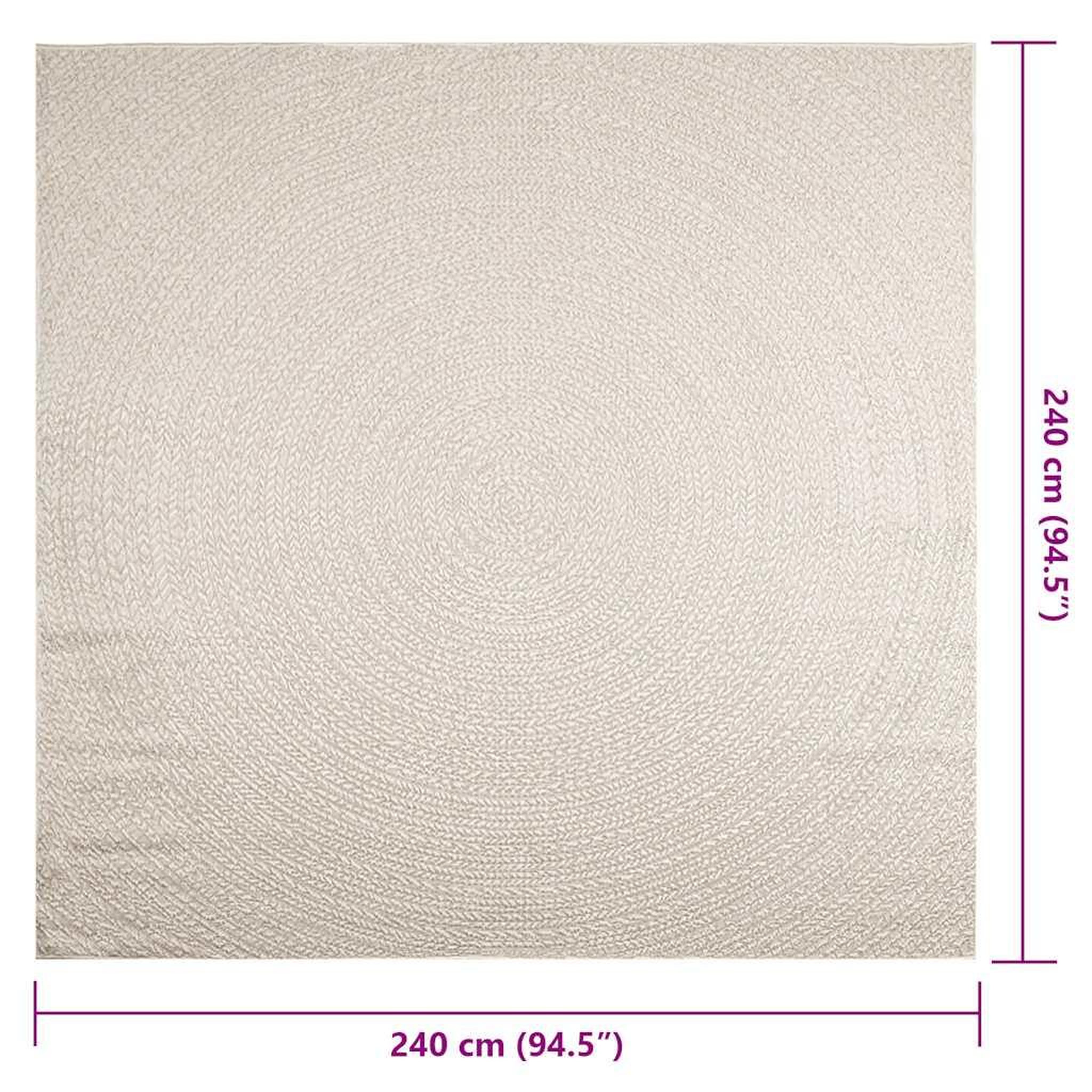 Voir la diapositive 6 : VIDAXL Tapis ZIZUR creme 240x240 cm aspect de jute interieur exterieur