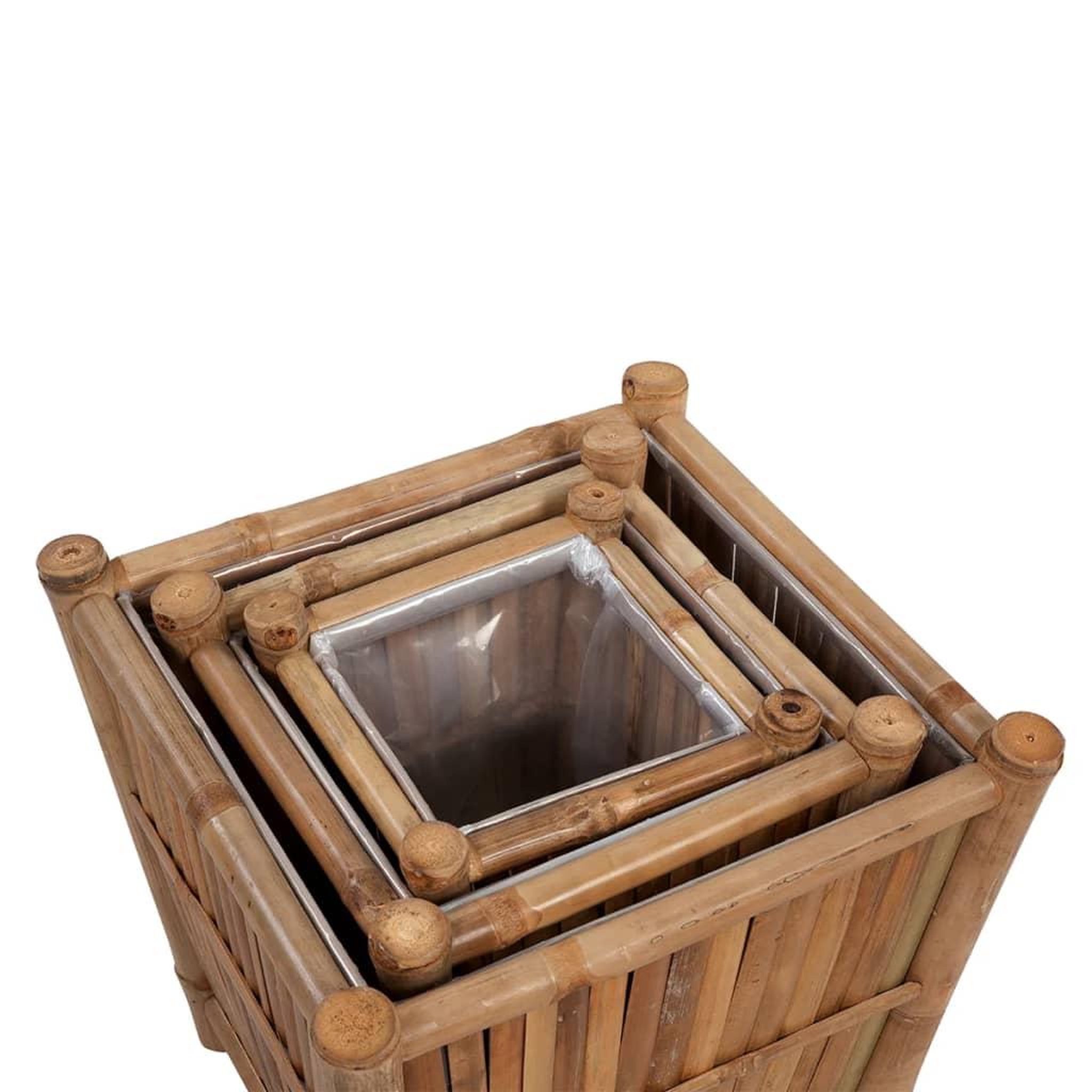Voir la diapositive 4 : VIDAXL Lits sureleves en bambou avec doublure en nylon 3 pcs