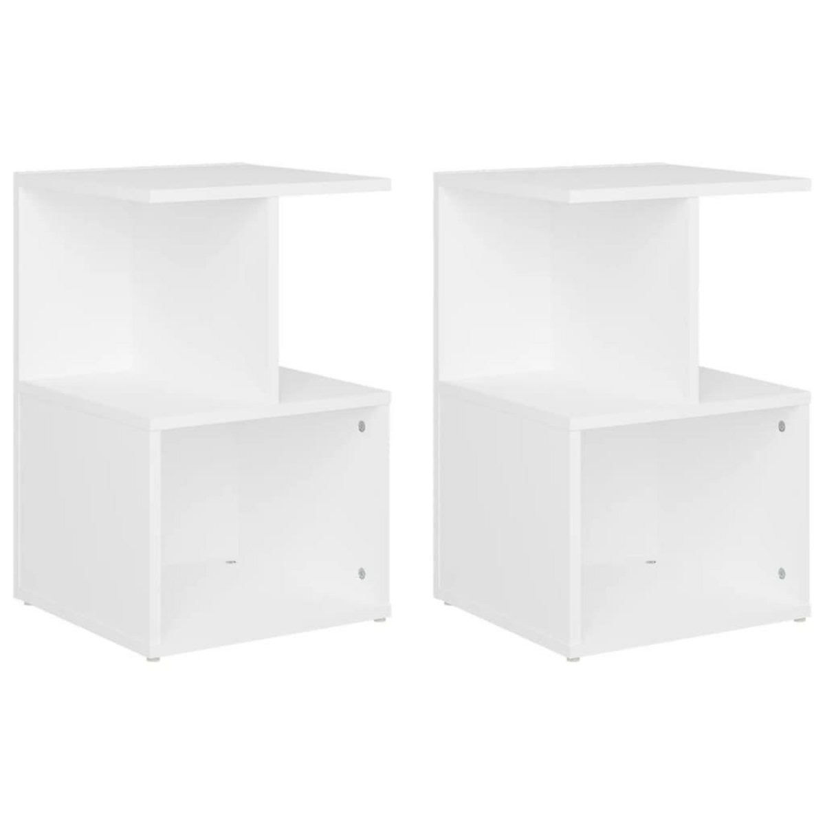 VIDAXL Tables de chevet 2 pcs blanc 35x35x55 cm bois d'ingenierie