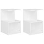 Voir la diapositive 2 : VIDAXL Tables de chevet 2 pcs blanc 35x35x55 cm bois d'ingenierie
