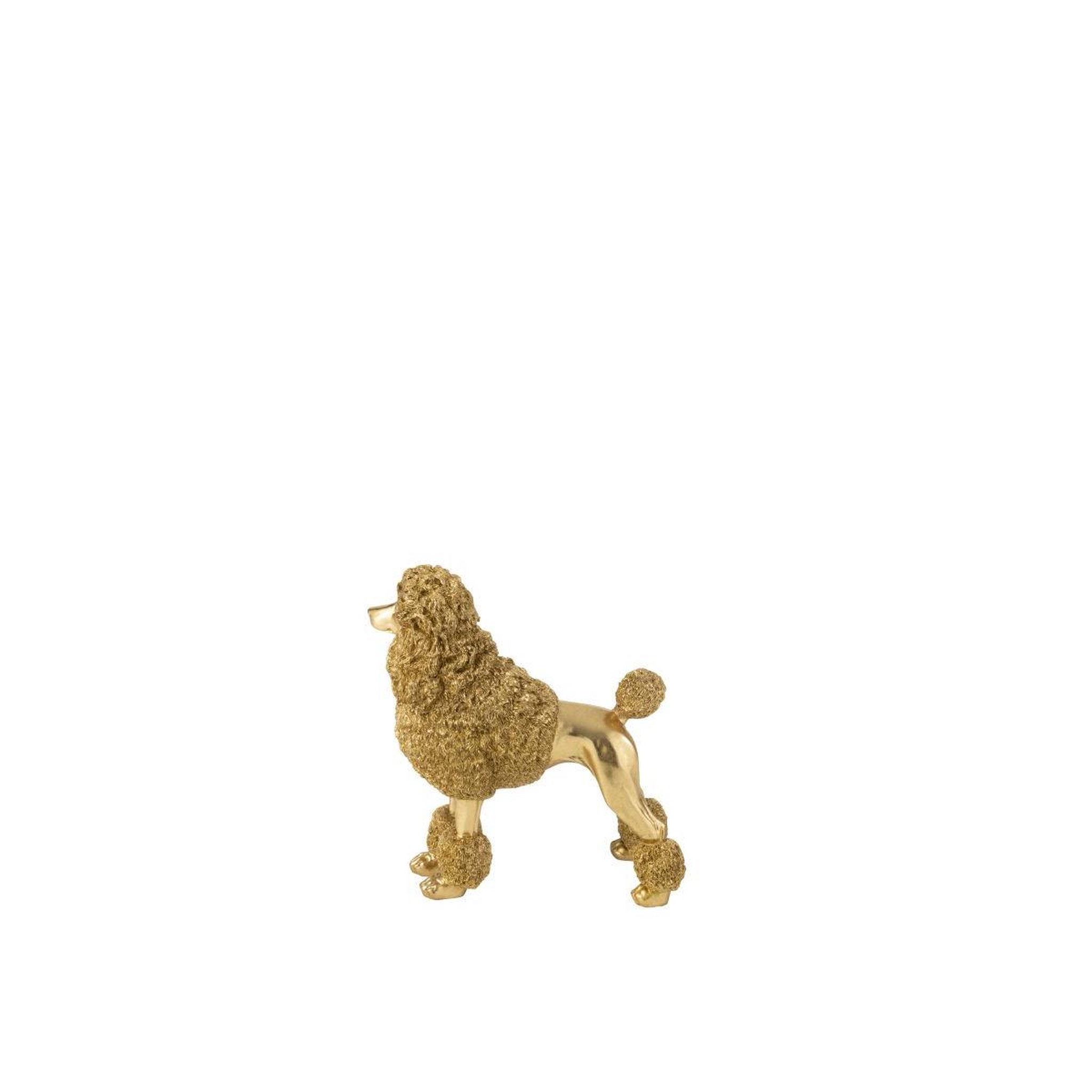 Voir la diapositive 4 : J-LINE Statuette caniche debout  trina  34cm doré