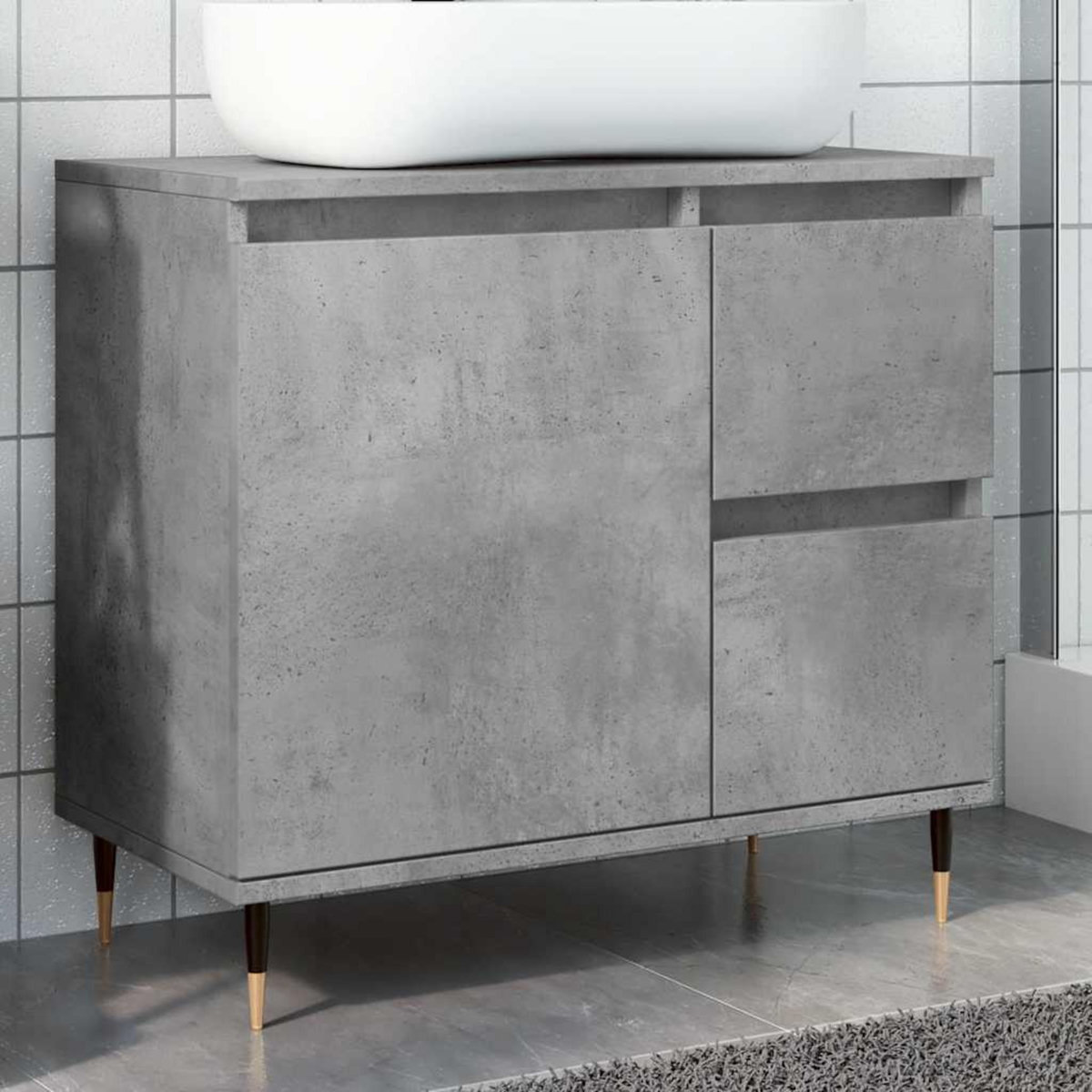 VIDAXL Armoire de salle de bain gris beton 65x33x60 cm