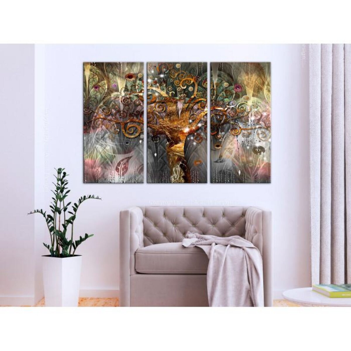 Paris Prix Tableau Imprimé 3 Panneaux  Golden Tree